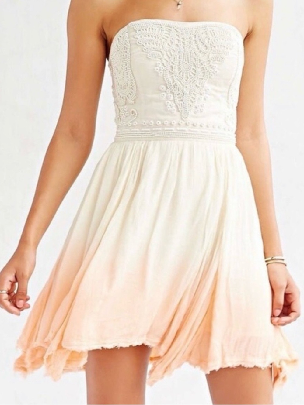 Ecote Strapless Beaded Dress